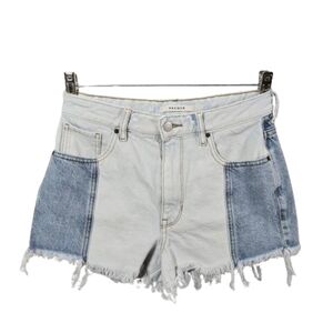 PacSun LA Cut-off Frayed Jean Shorts, Two-toned Light & Medium Blue Denim, Sz 26